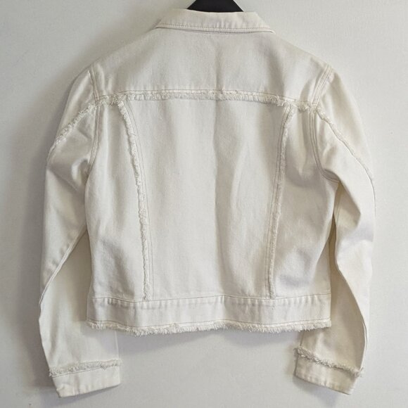 CLIO White Denim Jacket Size 8. - Picture 4 of 14